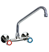 Gastro-Inox Duobloc hoog muurmodel 18(Ø)mm mengkraan | Verchroomd koper | 250(h)mm