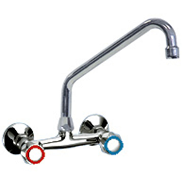 Gastro-Inox duobloc hoog muurmodel 18(Ø)mm mengkraan | Verchroomd koper | 250mm |