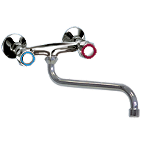 Gastro-Inox duobloc laag muurmodel 18(Ø)mm mengkraan | Verchroomd koper | 300mm |