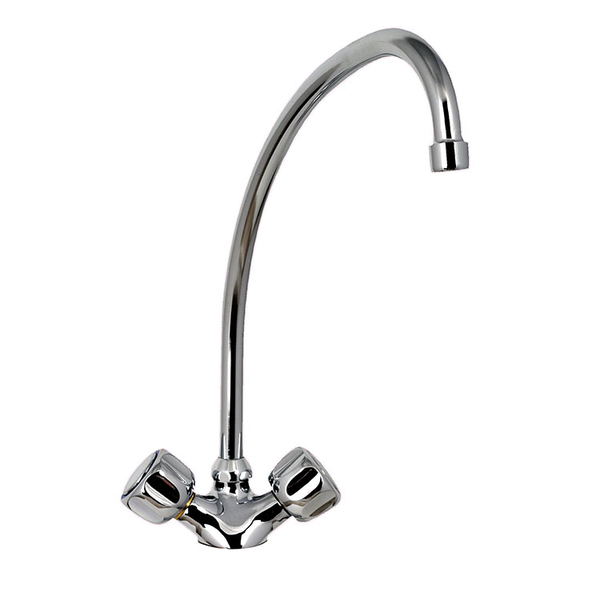 Gastro-Inox monobloc Ø18mm mengkraan met draaiknoppen | lengte 200mm | Verchroomd koper