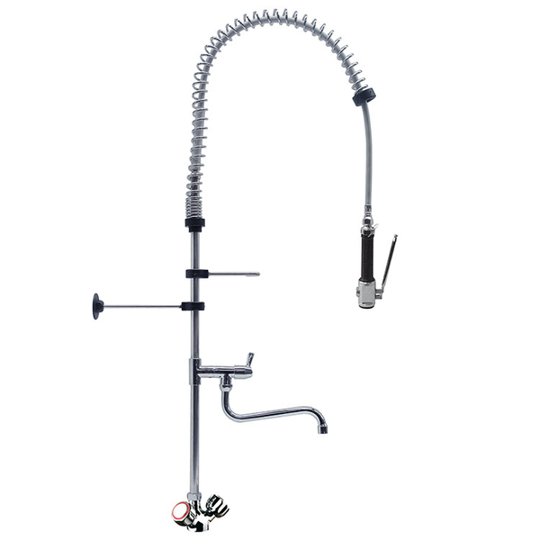 Monobloc Voorspoeldouche | High Performance | Draaiknoppen & Zwenkkraan | 1200mm Hoog | Verchroomd Koper