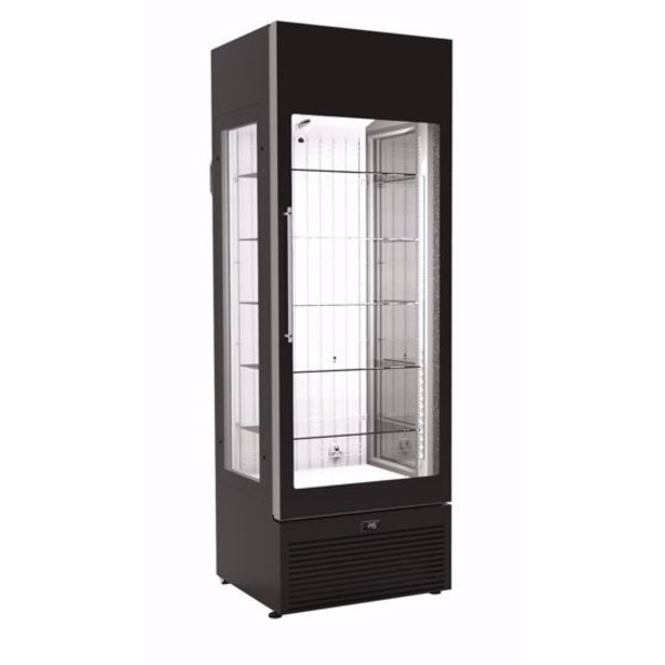 Koelvitrine | 470L | Zwart | -2°C/+10°C | 6 Niveaus | 668x773x2000(h)mm