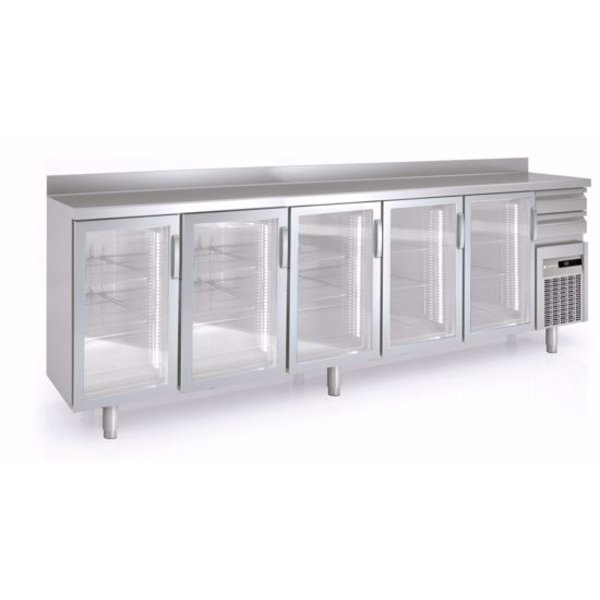 Barkoelkast Coreco FMRV-350 | Met 5 Glasdeuren | 863L | 3070x600x1040/1134(h)mm