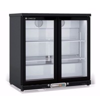 Coreco Barkoelkast Coreco ERH 250 | Zwart | 200L | Met Glazen Deuren | 925x520x850(h)mm