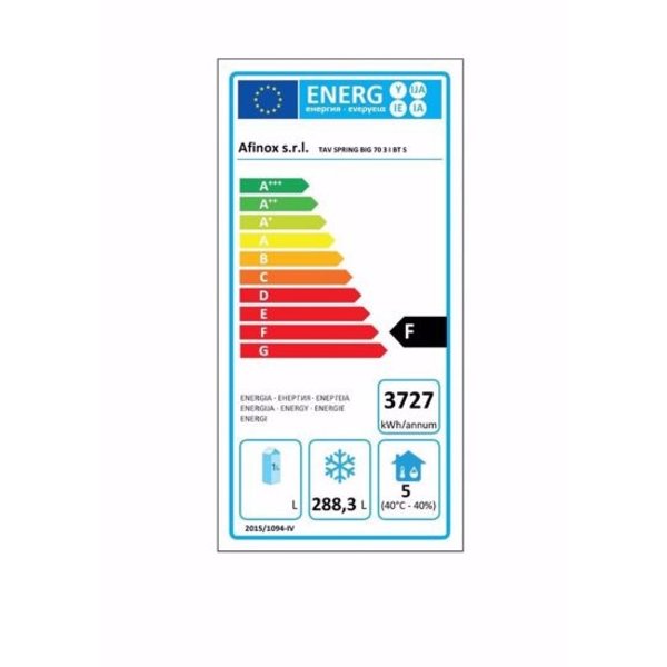 Afinox vrieswerkbank Spring Plus Big  703 I/C BT | Geheel RVS | 3 deurs | Zonder werkblad | 1721x700x860(h)mm