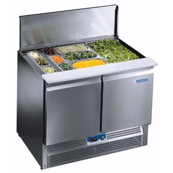 Afinox Saladette werkbank SRE 602 | 2 deurs | Geheel RVS | 1000x700x822(h)mm