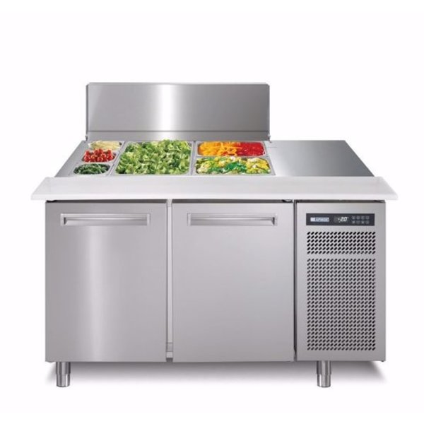 Afinox Saladette werkbank Salspring 2C | 2 deurs | Geheel RVS | 1266x785x1183(h)mm