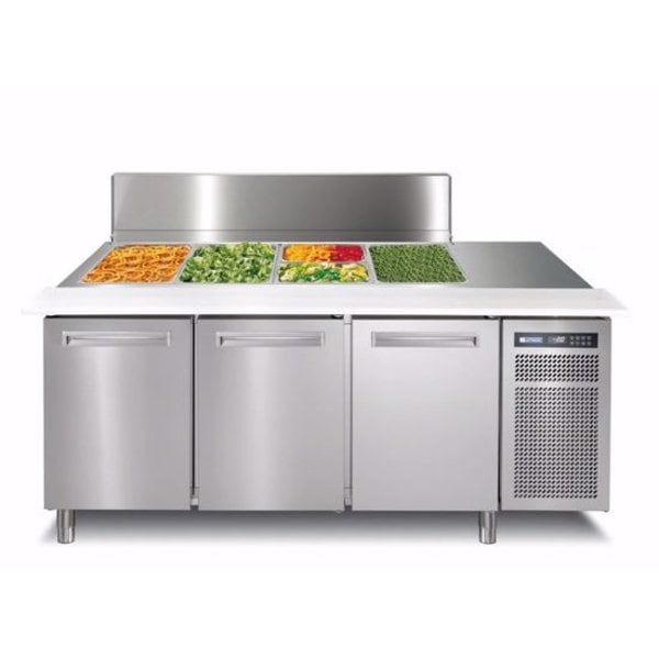 Afinox Saladette werkbank Salspring 3C | 3 deurs | Geheel RVS | 1780x785x1183(h)mm