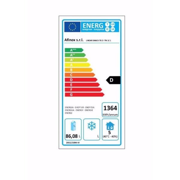 Vrieswerkbank | Laag Model | 180L | 2 Laden (1/1 GN) | -10°C/-24°C | Geforceerd | 0.35kW | 1200x685x613(h)mm