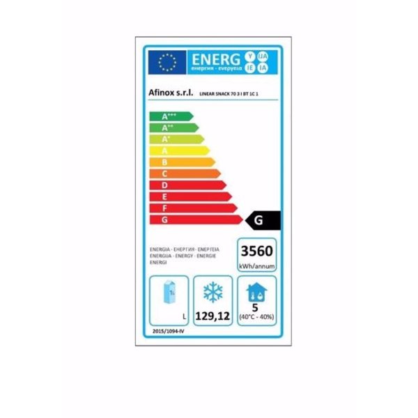 Afinox vrieswerkbank Linear Snack703BT/V 1C  | Met  werkblad | 3 laden | 1600x685x613(h)mm