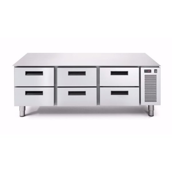 Afinox vrieswerkbank Linear Snack703BT/S 2C | Zonder werkblad | 6 laden | 1600x685x613(h)mm