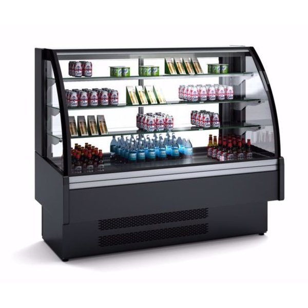 Koelvitrine | 470L | Zwart | +2°C/+8°C | 4 Schappen | 1650x730x1379(h)mm