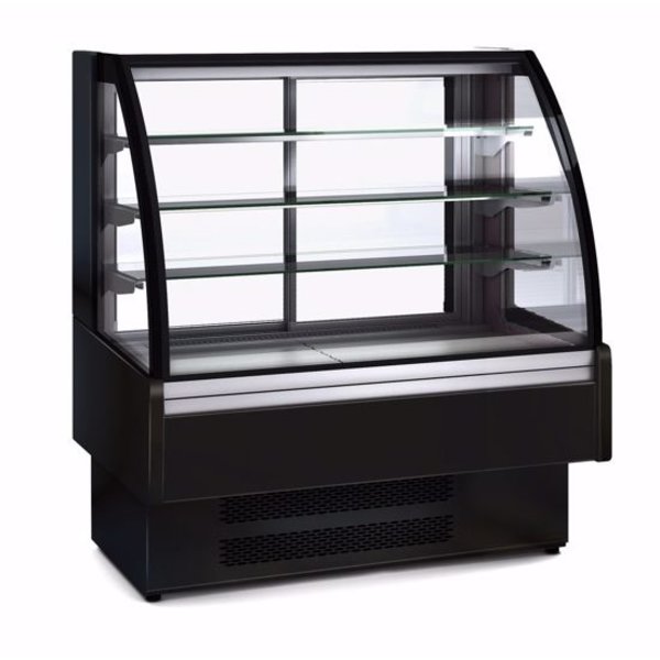 Koelvitrine | 370L | Zwart | +14°C/+17°C | 4 Schappen | 1300x730x1379(h)mm