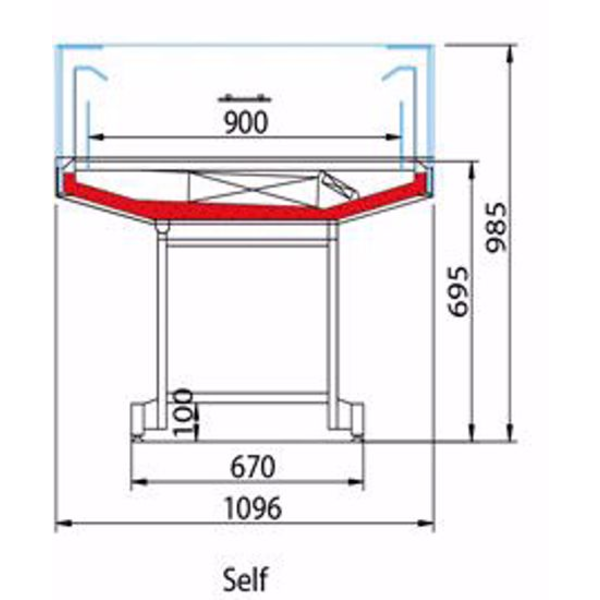 Oscartielle Koeltoonbank Idra GI100 | Self service | 978x1096x985(h)mm