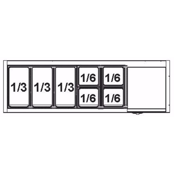 Opzetkoelvitrine | 5x 1/3 GN | +2°C/+7°C | 1300x395x429(h)mm