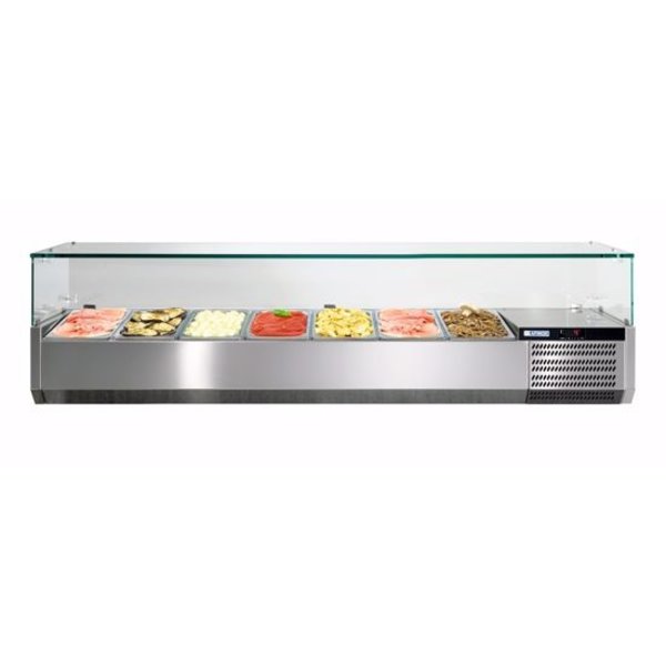 Opzetkoelvitrine | 6x 1/3 GN | +2°C/+7°C | 1450x395x429(h)mm