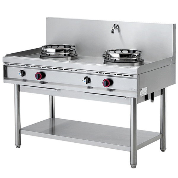 Gas Wok 700 Line Range | Met Watergordijn | 2 Brander | 26kW | 1300x700x800/1150(h)mm