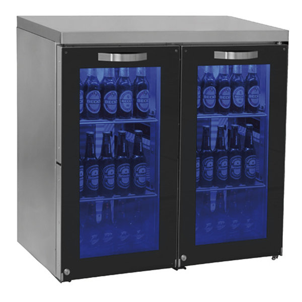 Barkoelkast Module | 2 Deuren | RVS Werkblad | 920x500x875(h)mm