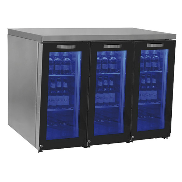 Barkoelkast Module | 3 Deuren | RVS Werkblad | 1380x500x875(h)mm