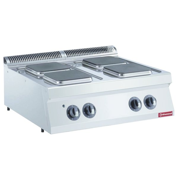 Fornuis | Elektrisch | Met 4 Vierkante Platen Top | 10.4kW | 800x700x250/320(h)mm