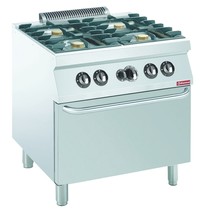Diamond Gasfornuis 4 branders | 4x 5,5kW | Met gasoven GN 2/1 | 800x700x850/920(h)mm Diamond Gasfornuis 4 branders | 4x 5,5kW | Met gasoven GN 2/1 | 800x700x850/920(h)mm