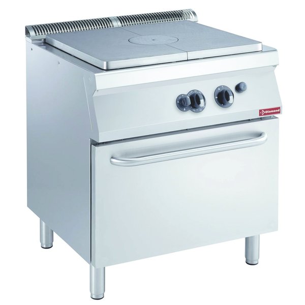 Gasfornuis | Doorkookplaat | 10.5kW | Met Gasoven GN 2/1 | 800x700x850/920(h)mm