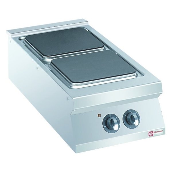 Fornuis | Elektrisch | 2 Platen Top | 2x 4kW | 400x900x250/320(h)mm