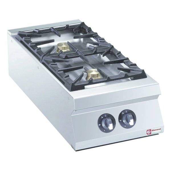 Gasfornuis | 2 Branders | Top | 2x 6kW | 400x900x250/320(h)mm