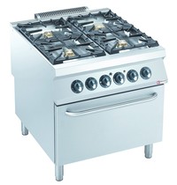 Diamond Gasfornuis 4 branders | 1x 10kW - 3x 6kW | Met gasoven GN 2/1 | 800x900x850/920(h)mm Diamond Gasfornuis 4 branders | 1x 10kW - 3x 6kW | Met gasoven GN 2/1 | 800x900x850/920(h)mm