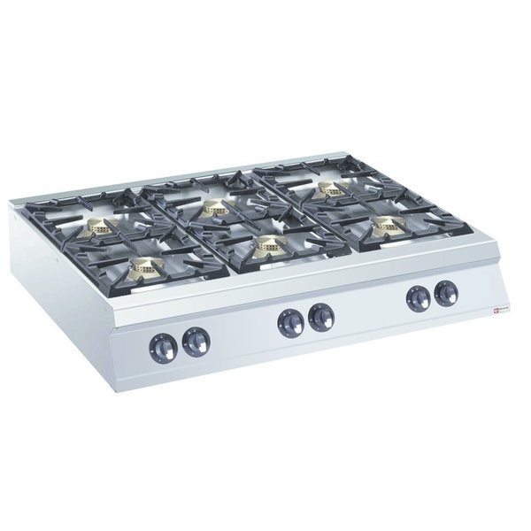 Gasfornuis | 6 Branders | Top Powerful | 6x 10kW | 1200x900x250/320(h)mm