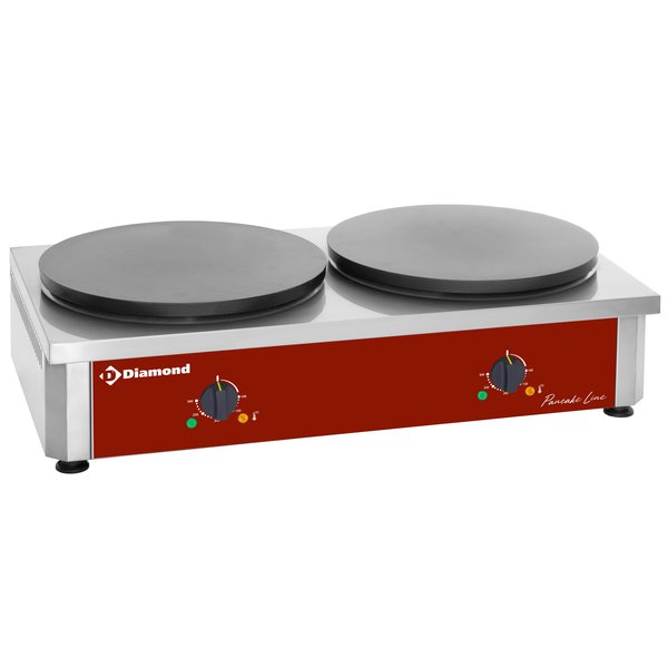 Pannenkoekenplaat | Elektrisch | 2 Platen | Hoog Rendement | Ø400mm | Geëmailleerd | 7.2kW | 860x500x240(h)mm