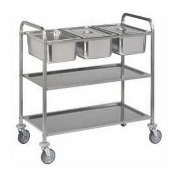 Serveerwagen | RVS | 3x GN 1/1 | 2 Niveaus | 1120x620x1120(h)mm