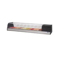 Diamond Tapasvitrine | RVS/Zwart | 8x 1/3 GN | +2°C/+8°C | Statisch | 1 Niveau | 1730x415x270(h)mm