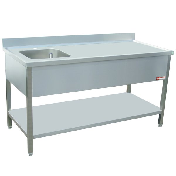 Cheftafel | Spoelbak Links 400x400mm | 1400x700x880/900(h)mm