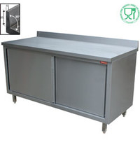 Diamond RVS werktafel met schuifdeuren en achteropstand | 700mm diep | 880mm hoog | Diamond Diamond RVS werktafel met schuifdeuren en achteropstand | 700mm diep | 880mm hoog | Diamond