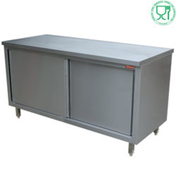 Werktafel | RVS | Schuifdeuren | 700mm Diep | 880mm Hoog