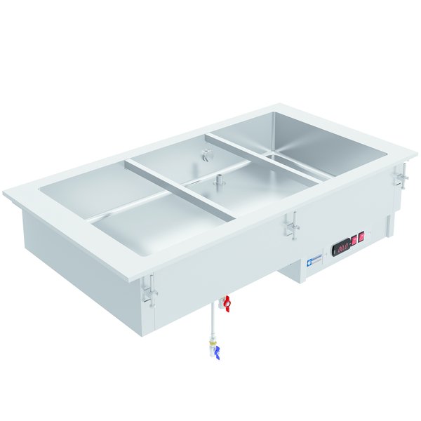 Bain Marie | GN 2x 1/1-150mm | Met Aftapkraan | 1.5kW | 790x610x302(h)mm