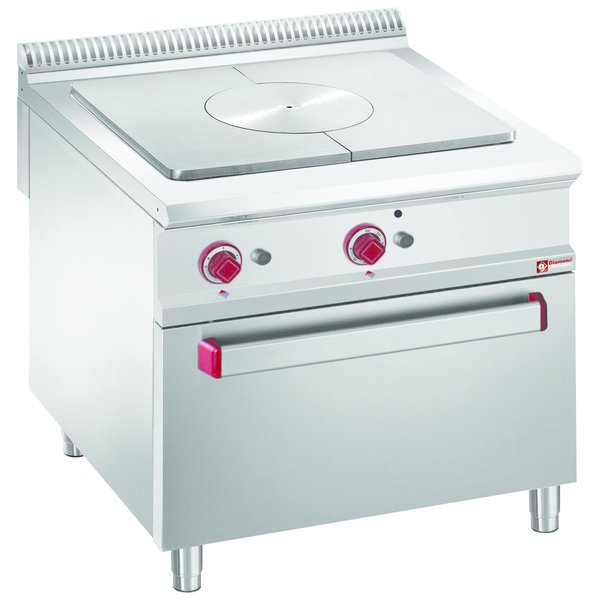 Gasfornuis | Doorkookplaat | 12kW | Met Gasoven GN 2/1 | 800x900x850/920(h)mm