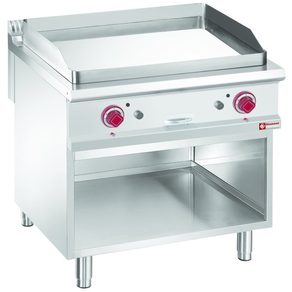 Bakplaat 1/1 Verchroomd | Met open kast | Bakplaat 780x720mm | 16kW | 800x900x850/920(h)mm