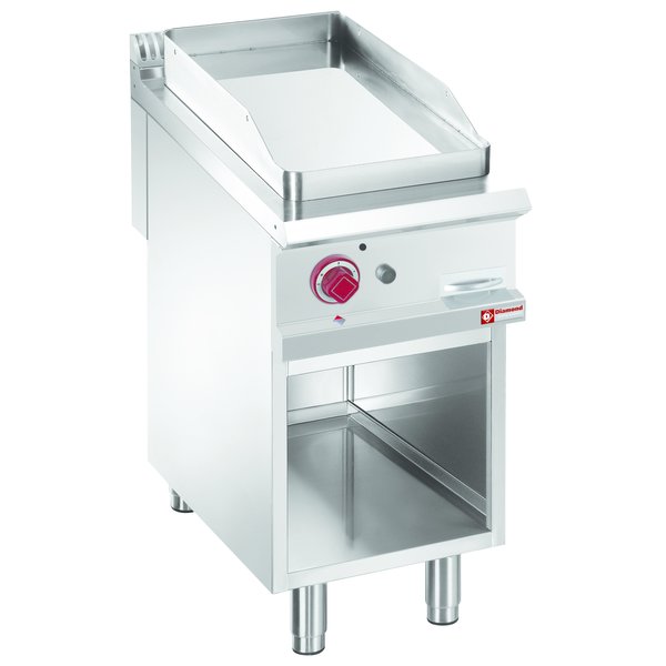 Bakplaat vlak 1/2 | Met open kast | Bakplaat 380x720mm | 8kW | 400x900x850/920(h)mm
