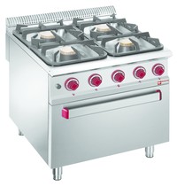Diamond Gasfornuis 4 branders | 2x 7kW - 2x 11kW | Met elektrische oven GN 2/1 | 800x900x850/920(h)mm Diamond Gasfornuis 4 branders | 2x 7kW - 2x 11kW | Met elektrische oven GN 2/1 | 800x900x850/920(h)mm