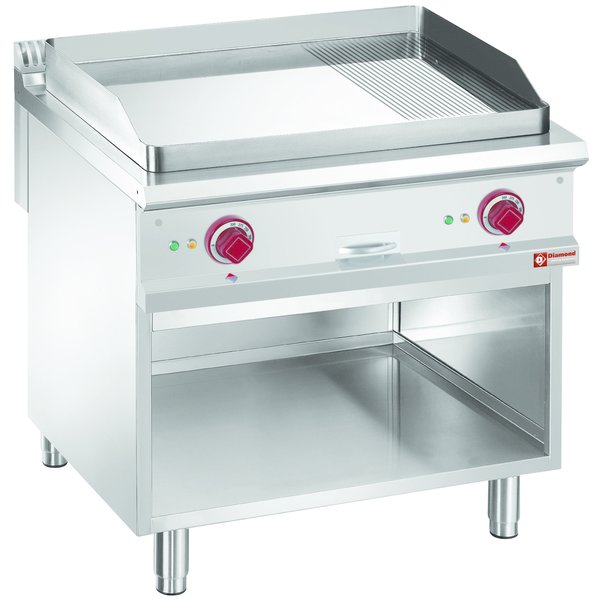 Bakplaat/Grillplaat 2/3, 1/1 | Met Open Kast | Bakplaat 780x720mm | 12kW | 800x900x850/920(h)mm