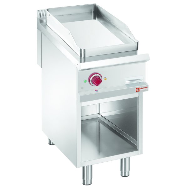 Bakplaat/Grillplaat Verchroomd 1/2 | Met Open Kast | Bakplaat 380x720mm | 6kW | 400x900x850/920(h)mm