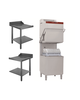 Diamond Horeca vaat/pottenwasser doorschuif met inlooptafel, uitlooptafel   | 600x500mm mand + waterverzachter | 400V | 2120x740x1510/1945(h)mm 