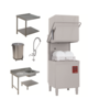 Diamond Doorschuifvaatwasser | Met Inlooptafel + Uitlooptafel + Spoeldouchekraan | 500x500mm mand | 400V |  2620x800x1530/2010(h)mm 