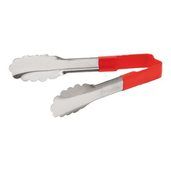 Serveertang rood RVS met hittebestendige kunststof handvat 15(l)cm