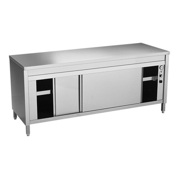 Warmhoudkast 140cm | 2kW  | Met 1 tussenplank en schuifdeuren | 1400x700x870(h)mm