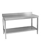 Multinox RVS werktafel met onderschap en achteropstand | 1400mm diep  | 1400x700x870(h)mm 