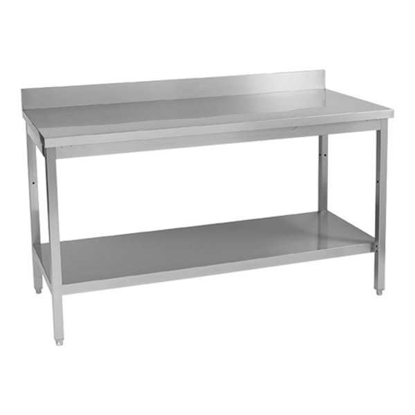 RVS werktafel met onderschap en achteropstand | 120cm |  | 1200x700x870(h)mm