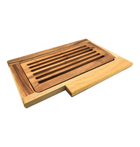 EMGA Broodsnijplank | Acaciahout | Met Kruimelvanger | 1 Zijde Gleuf | 380x260mm 